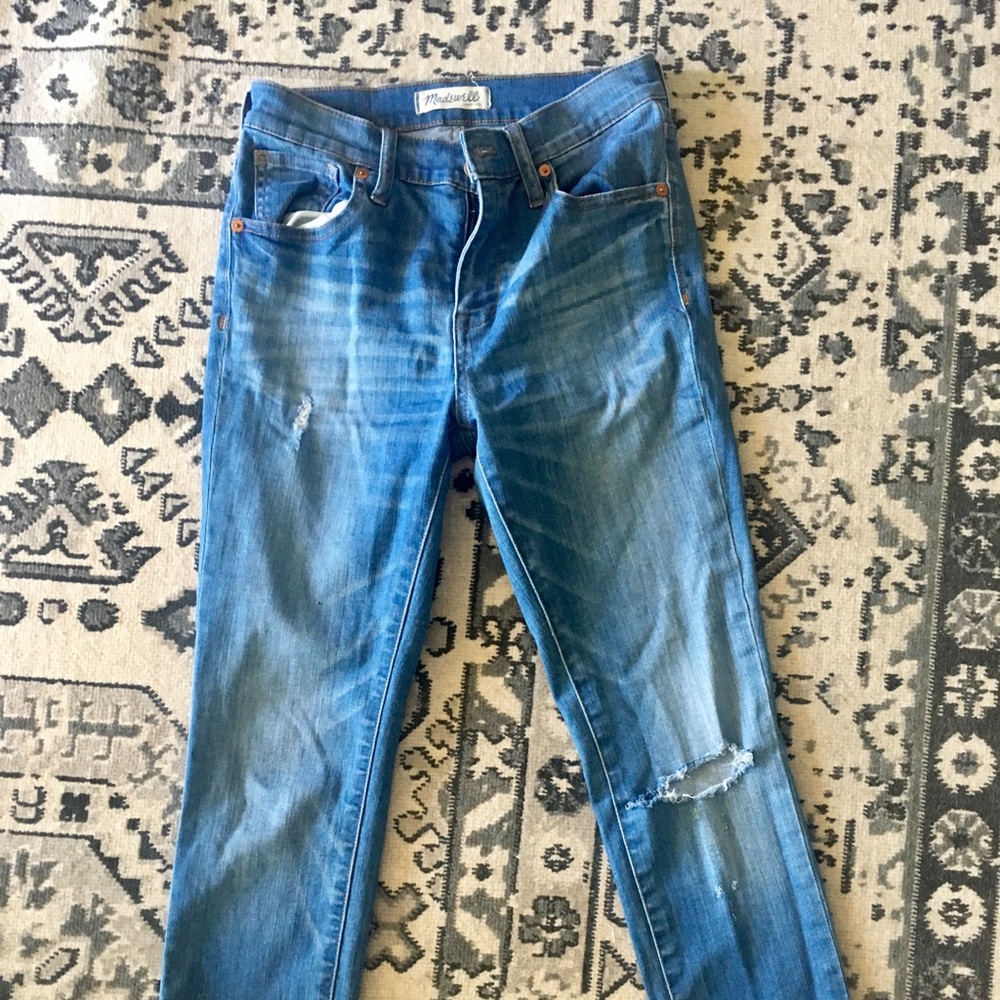 Madewell Women's Skinny Jeans in Distressed Medium Blue